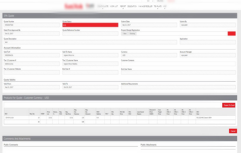CLIENT QUOTE APPLICATION FOR HIGH-TECH INDUSTRY